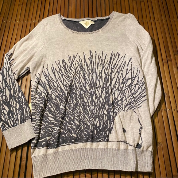 Anthropologie Sweaters - Anthropologie grey hedgehog sweater small